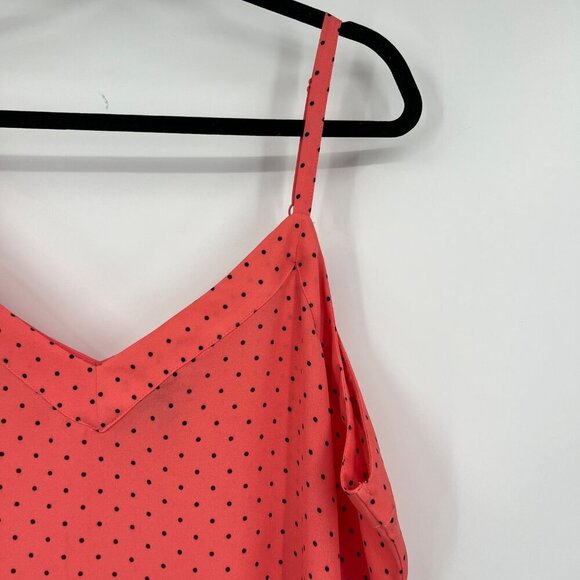 Torrid Top Womens Plus size 2 2X Orange Black Dot Sleeveless Tank Top - Picture 2 of 9